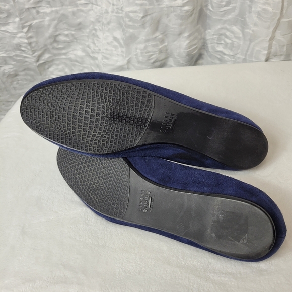 Stuart Weitzman Suede Flats navy jeweled size 10 N - Picture 11 of 11